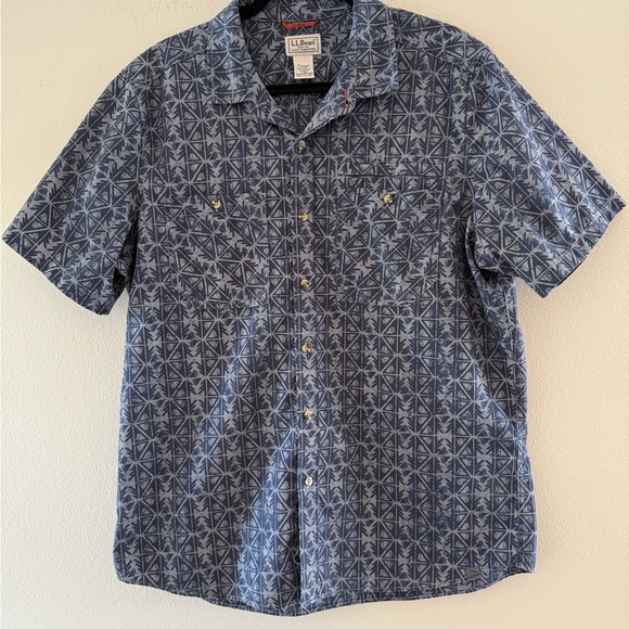 L.L. Bean Other - L.L. Bean Men's Blue Patterned Casual Shirt